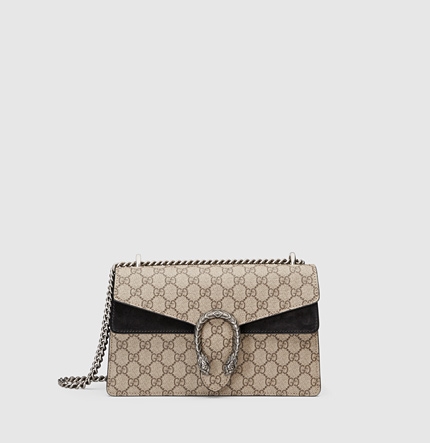 Real Gucci Dionysus GG Supreme Shoulder Bag 400249 Black